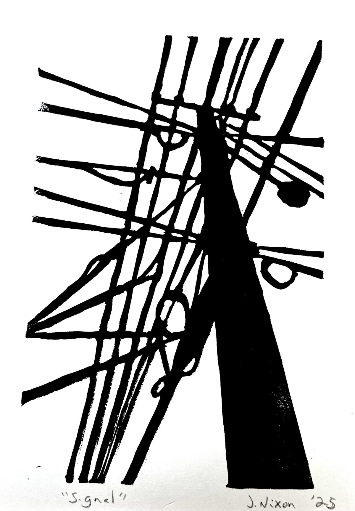 "Signal" Linocut (5x7)