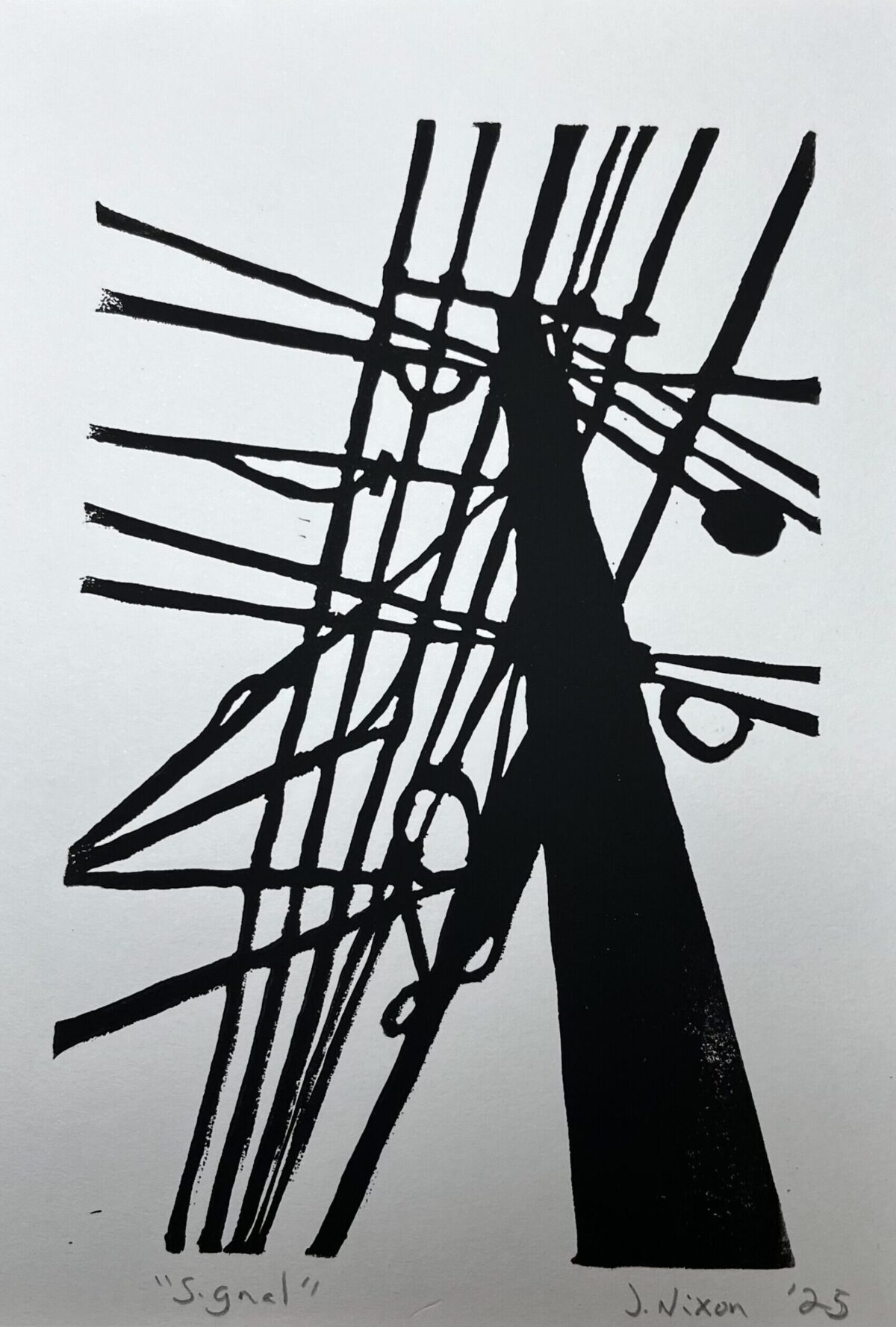 "Signal" Linocut (5x7)