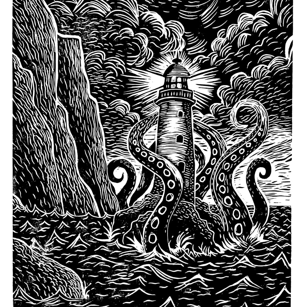 "Kraken" Linocut (11x14)